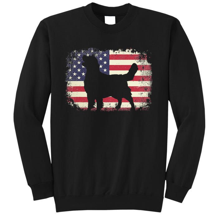 American Flag 4th of July Golden Retriever Dad Mom Dog Lover Tall Sweatshirt