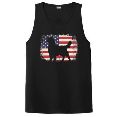 American Flag 4th of July Golden Retriever Dad Mom Dog Lover PosiCharge Competitor Tank