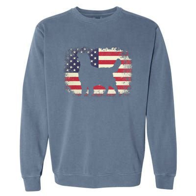 American Flag 4th of July Golden Retriever Dad Mom Dog Lover Garment-Dyed Sweatshirt