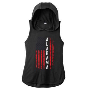 Alabama Flag 4th Of July American Alabaman Patriotic Ladies PosiCharge Tri-Blend Wicking Draft Hoodie Tank