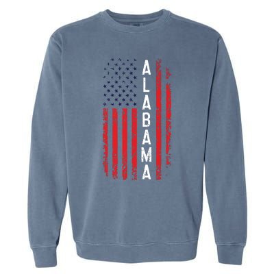 Alabama Flag 4th Of July American Alabaman Patriotic Garment-Dyed Sweatshirt