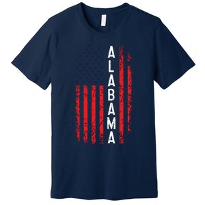 Alabama Flag 4th Of July American Alabaman Patriotic Premium T-Shirt