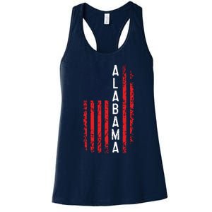 Alabama Flag 4th Of July American Alabaman Patriotic Women's Racerback Tank