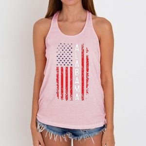 Alabama Flag 4th Of July American Alabaman Patriotic Women's Knotted Racerback Tank