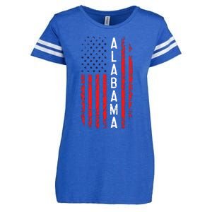 Alabama Flag 4th Of July American Alabaman Patriotic Enza Ladies Jersey Football T-Shirt