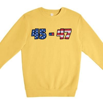 American Flag 45 & 47 Trump 2024 Republican Premium Crewneck Sweatshirt