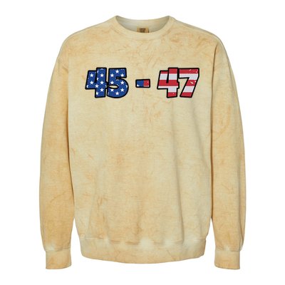 American Flag 45 & 47 Trump 2024 Republican Colorblast Crewneck Sweatshirt