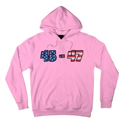 American Flag 45 & 47 Trump 2024 Republican Hoodie