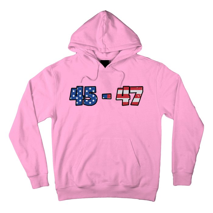 American Flag 45 & 47 Trump 2024 Republican Hoodie