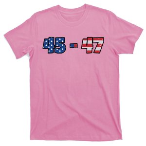 American Flag 45 & 47 Trump 2024 Republican T-Shirt