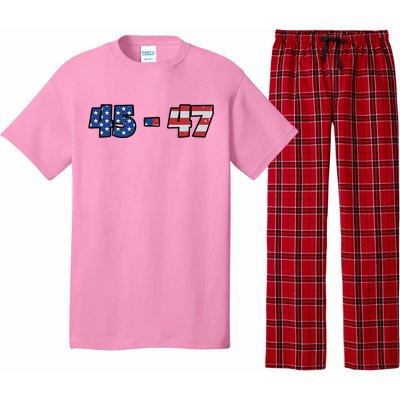 American Flag 45 & 47 Trump 2024 Republican Pajama Set