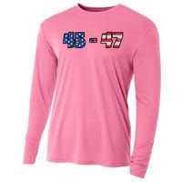 American Flag 45 & 47 Trump 2024 Republican Cooling Performance Long Sleeve Crew