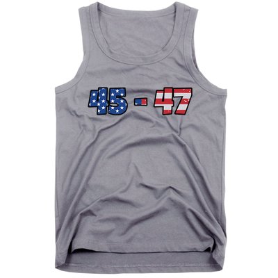 American Flag 45 & 47 Trump 2024 Republican Tank Top