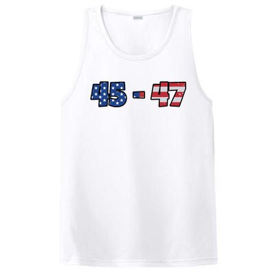 American Flag 45 & 47 Trump 2024 Republican PosiCharge Competitor Tank