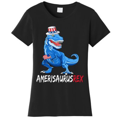 American Flag 4th of July T Rex Dinosaur Amerisaurus Rex Women's T-Shirt