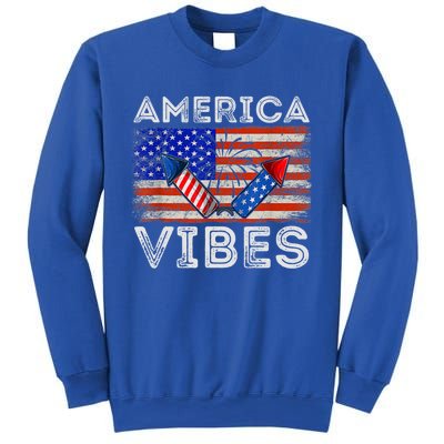 American Flag 4th Of July America Vibes Funny Gift Sweatshirt