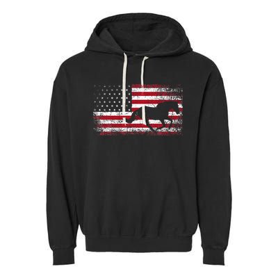 American Flag 4th Of July Horse Patriotic Garment-Dyed Fleece Hoodie
