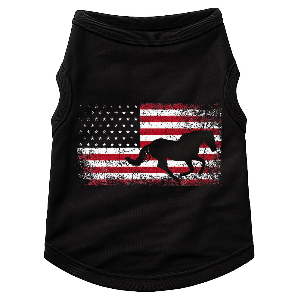 American Flag 4th Of July Horse Patriotic Doggie Tank