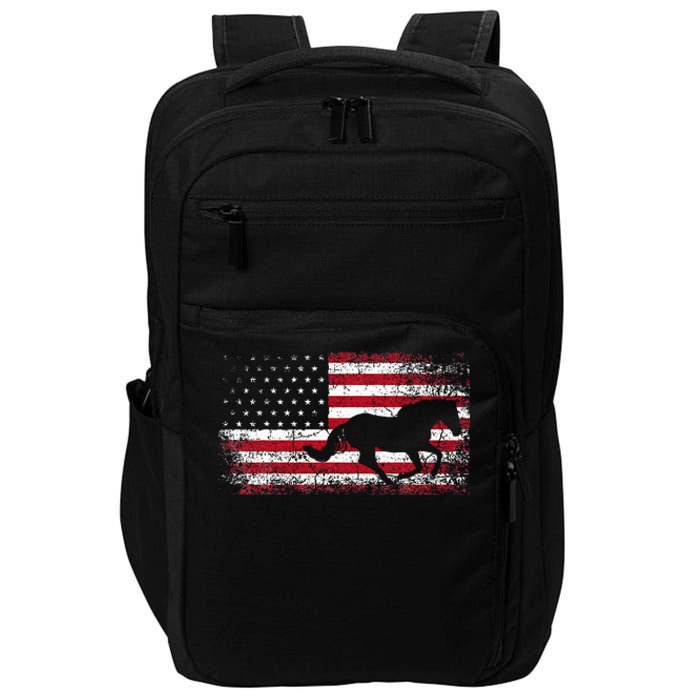 American Flag 4th Of July Horse Patriotic Impact Tech Backpack