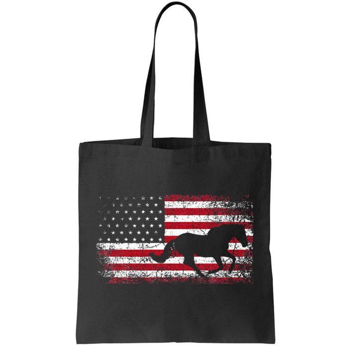 American Flag 4th Of July Horse Patriotic Tote Bag