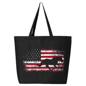 American Flag 4th Of July Horse Patriotic 25L Jumbo Tote