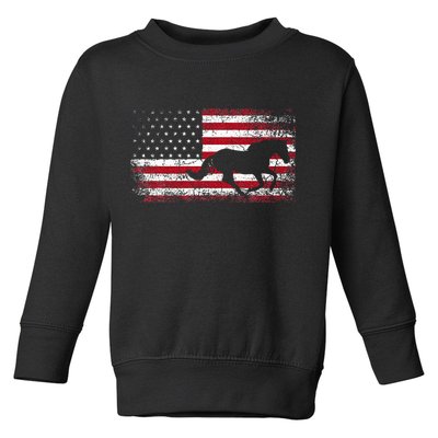 American Flag 4th Of July Horse Patriotic Toddler Sweatshirt