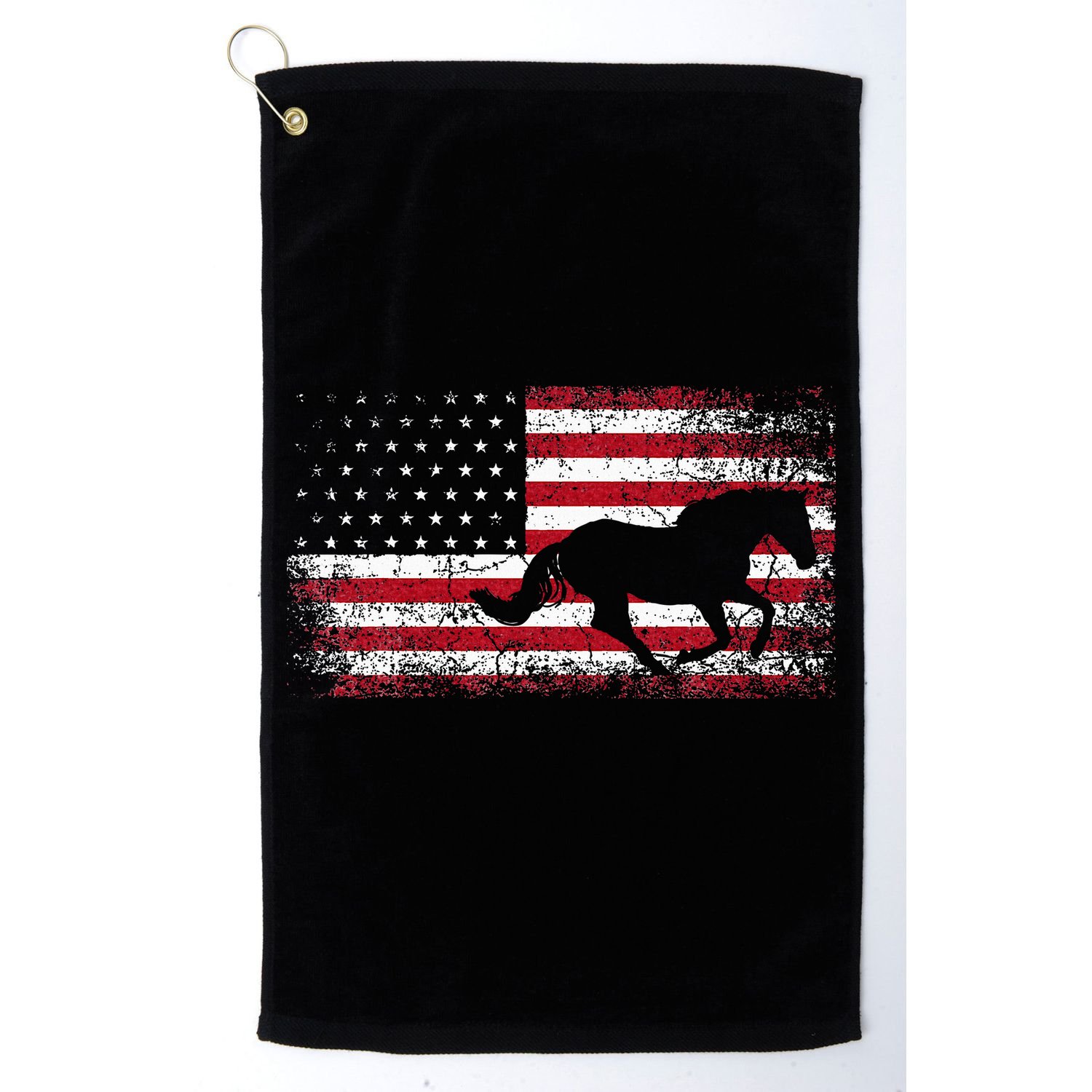 American Flag 4th Of July Horse Patriotic Golf Towel