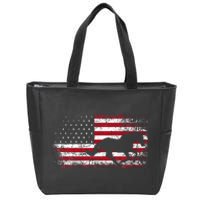 American Flag 4th Of July Horse Patriotic Zip Tote Bag