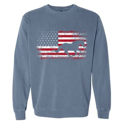 American Flag 4th Of July Horse Patriotic Garment-Dyed Sweatshirt