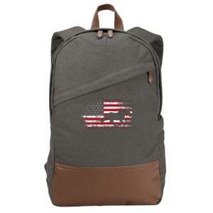 American Flag 4th Of July Horse Patriotic Cotton Canvas Backpack