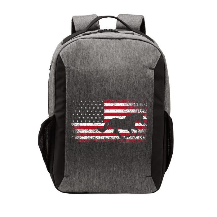 American Flag 4th Of July Horse Patriotic Vector Backpack