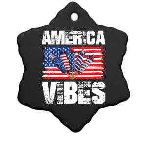 American Flag 4th Of July America Vibes Gift Ceramic Star Ornament