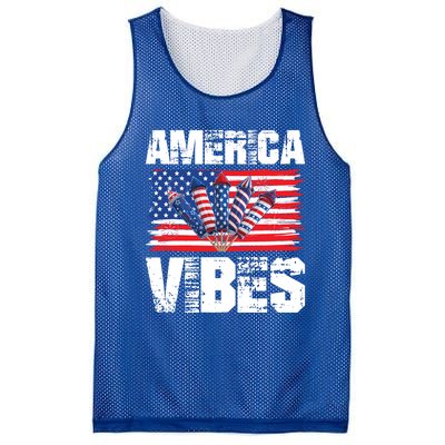 American Flag 4th Of July America Vibes Gift Mesh Reversible Basketball Jersey Tank