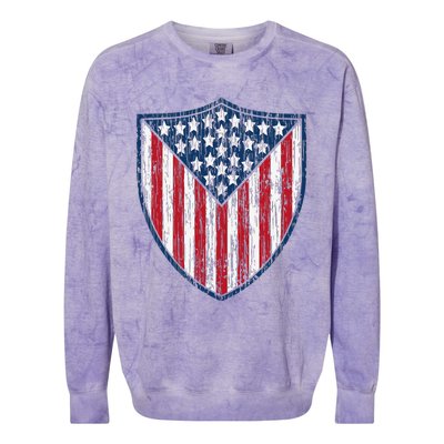 American Flag 4th Of July USA Veteran Military Army Soldier Colorblast Crewneck Sweatshirt