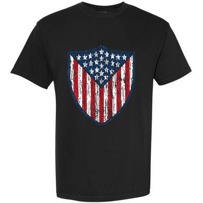 American Flag 4th Of July USA Veteran Military Army Soldier Garment-Dyed Heavyweight T-Shirt