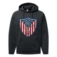 American Flag 4th Of July USA Veteran Military Army Soldier Performance Fleece Hoodie