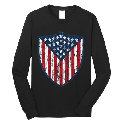 American Flag 4th Of July USA Veteran Military Army Soldier Long Sleeve Shirt