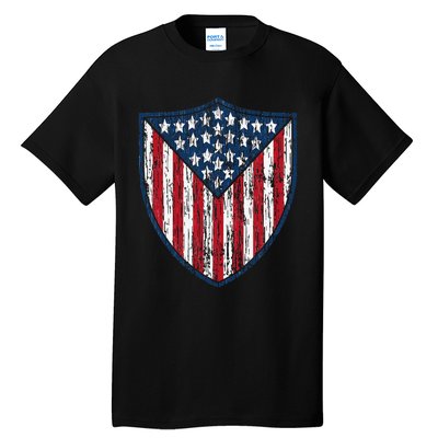 American Flag 4th Of July USA Veteran Military Army Soldier Tall T-Shirt