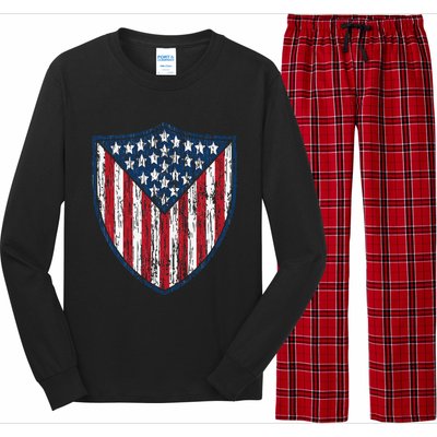 American Flag 4th Of July USA Veteran Military Army Soldier Long Sleeve Pajama Set