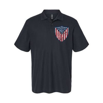 American Flag 4th Of July USA Veteran Military Army Soldier Softstyle Adult Sport Polo