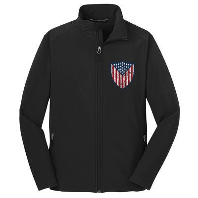 American Flag 4th Of July USA Veteran Military Army Soldier Core Soft Shell Jacket