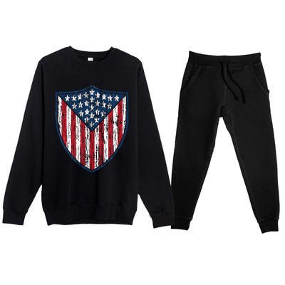 American Flag 4th Of July USA Veteran Military Army Soldier Premium Crewneck Sweatsuit Set