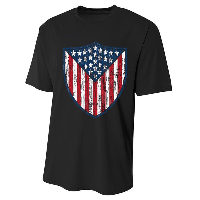 American Flag 4th Of July USA Veteran Military Army Soldier Performance Sprint T-Shirt