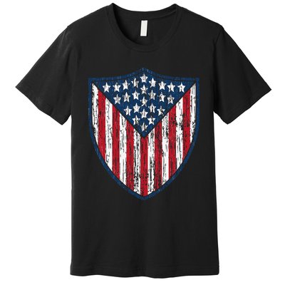 American Flag 4th Of July USA Veteran Military Army Soldier Premium T-Shirt