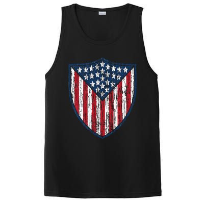 American Flag 4th Of July USA Veteran Military Army Soldier PosiCharge Competitor Tank