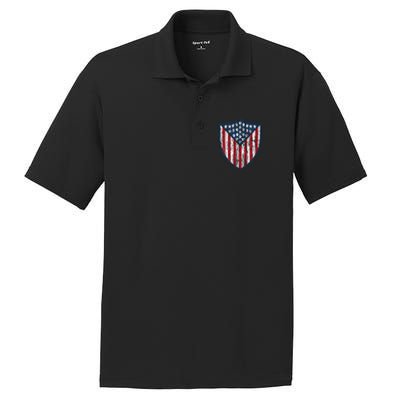 American Flag 4th Of July USA Veteran Military Army Soldier PosiCharge RacerMesh Polo