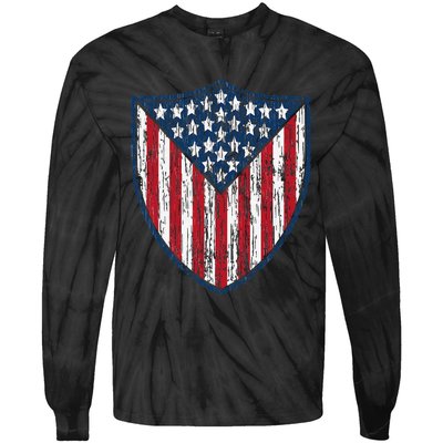 American Flag 4th Of July USA Veteran Military Army Soldier Tie-Dye Long Sleeve Shirt