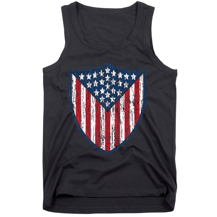 American Flag 4th Of July USA Veteran Military Army Soldier Tank Top