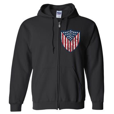 American Flag 4th Of July USA Veteran Military Army Soldier Full Zip Hoodie