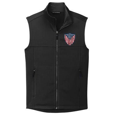 American Flag 4th Of July USA Veteran Military Army Soldier Collective Smooth Fleece Vest